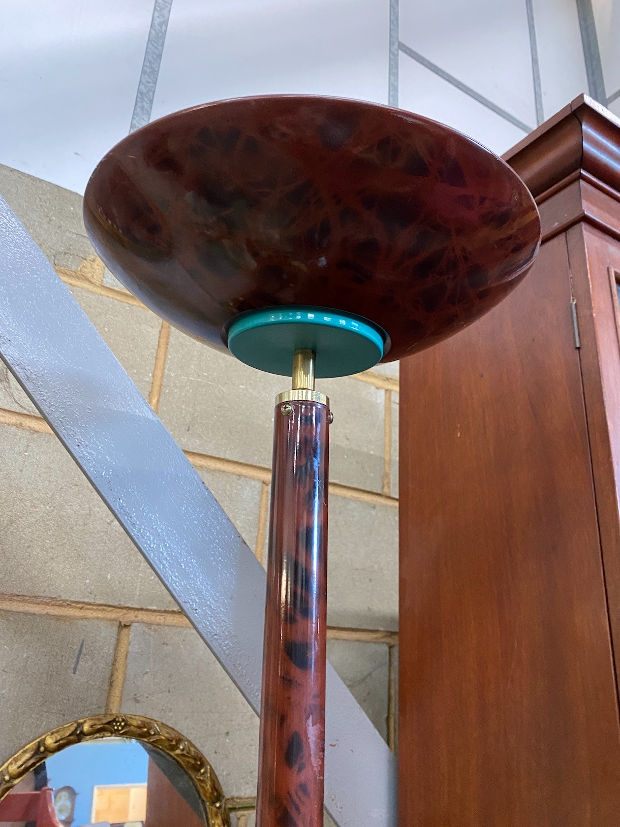 A contemporary French Deco style uplighter, height 185cm